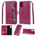 thumbnail image 1 of Dteck Case For Samsung Galaxy A51 5G (6.5 inches),Magnetic Bling Glitter Leather Wallet Case ,With Strap Card Holder Zipper Kickstand Cover,Rose, 1 of 5