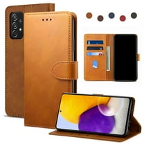 Dteck Case For Samsung Galaxy A52 5G 6.5-inch,Luxury Leather Hybrid Rubber Case Flip Wallet Folio Magnetic Buckle with Credit Card / ID Slots Holder & Cash Pokcet Kickstand Shockproof Cover,Khaki