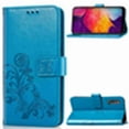thumbnail image 1 of Dteck Case For Samsung Galaxy A70 Wallet Case, Wallet Flip Folio Case Kickstand Card Slots Embossed Four-leaf Clover PU Leather Wallet Shockproof TPU Bumper Ultral Slim Cover - Blue, 1 of 8