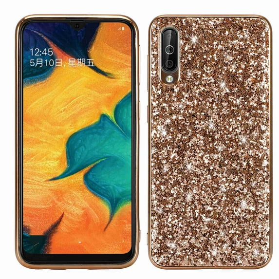 Dteck Case For Samsung Galaxy A80, Luxury Bling Sparkle Hard PC Girls Women Cover Soft TPU Bumper Shockproof Glitter Case, Gold