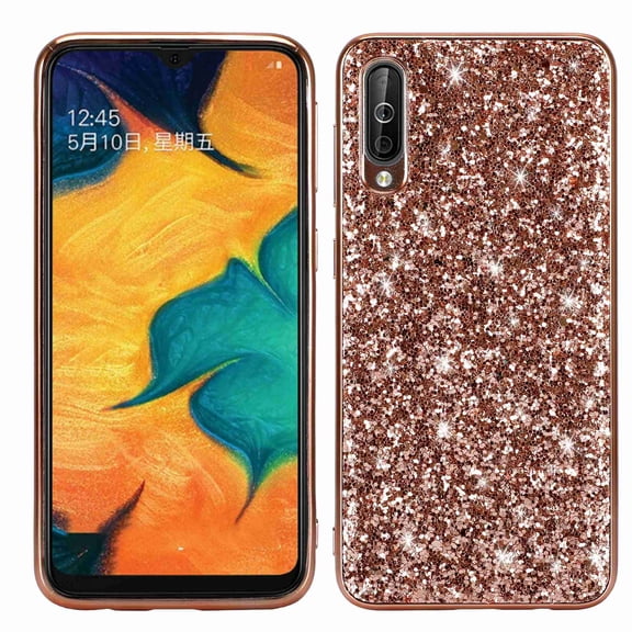 Dteck Case For Samsung Galaxy A80, Luxury Bling Sparkle Hard PC Girls Women Cover Soft TPU Bumper Shockproof Glitter Case, Rosegold