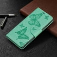 thumbnail image 1 of Dteck Case For Samsung Galaxy Note 10 Fashion Wallet Purse 3D Embossed Butterflies Premuim PU Leather Flip Cover Ultra Slim TPU Inner Bumper Hand Strap Magnetic Card Slots Green, 1 of 5