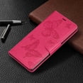 thumbnail image 1 of Dteck Case For Samsung Galaxy Note 10 Plus Fashion Wallet Purse 3D Embossed Butterflies Premuim PU Leather Flip Cover Ultra Slim TPU Inner Bumper Hand Strap Magnetic Card Slots Red, 1 of 5