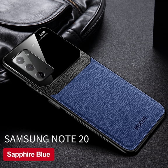 Dteck Case For Samsung Galaxy Note 20 (6.7 inches) 2020 Released ,Shockproof Rubber Case Luxury Leather Back Phone Protective Cover,Blue