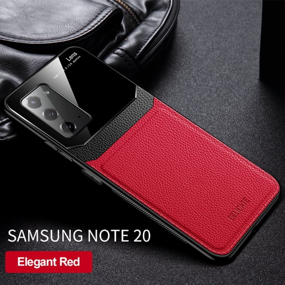 Dteck Case For Samsung Galaxy Note 20 (6.7 inches) 2020 Released ,Shockproof Rubber Case Luxury Leather Back Phone Protective Cover,Red