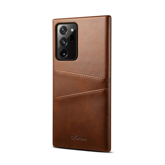 Dteck Case For Samsung Galaxy Note 20 Ultra(6.9 inches),Luxury Leather Card Holder Case Hard Back Phone Protective Note 20 Ultra 5G Cover ,Brown