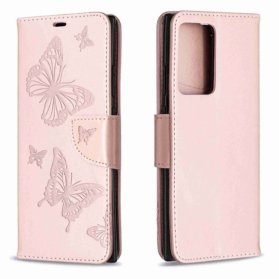 Dteck Case For Samsung Galaxy Note 20 Ultra Premium PU Leather Flip Wallet Case Embossed Full Body Protection Flip Stand Card Holder Magnetic Cover , pink