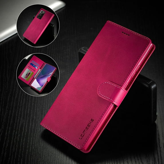 Dteck Case For Samsung Galaxy Note20 (6.7 inches) 2020 Released ,Magnetic Leather Stand Luxury Case Protective Shockproof Card Holder Wallet Phone Cover,Rose