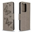 thumbnail image 1 of Dteck Case For Samsung Galaxy S20（6.2 inch）, [Wrist Strap] Premium PU Leather [Multi Card/Cash Slots] Butterfly Patterned Stand Flip Cover, Gray, 1 of 1