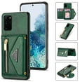 thumbnail image 1 of Dteck Case For Samsung Galaxy S20 FE (Fan Edition) 6.5-inch,Luxury Leather Zipper Card Holder Wallet Cross Body Shoulder Strap Case for Galaxy S20 FE 5G/4G Hybrid Rubber Kickstand Cover,Green, 1 of 8