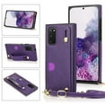 thumbnail image 1 of Dteck Case For Samsung Galaxy S20 Plus(6.7 inches),Luxury PU Leather Adjustable Strap Shockproof Rubber Protective Back Phone Kickstand Hybrid Cover,Purple, 1 of 6