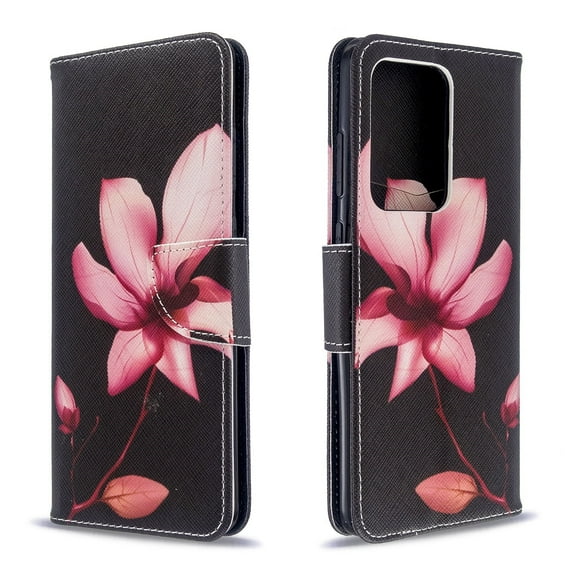 Dteck Case For Samsung Galaxy S20 Ultra (6.9 inch), Flip Leather Case Wallet Cover with Credit Card Slot ID Card Holder Kickstand, Flower