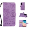 thumbnail image 1 of Dteck Case For Samsung Galaxy S20 Ultra （6.9 inch）, Strap Wallet Leather Sweet 3D Cartoon Bee Flower Embossed Magnetic PU Leather Stand Shockproof Card Slot Soft Inner Cover, Purple, 1 of 8