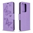 thumbnail image 1 of Dteck Case For Samsung Galaxy S20 Ultra （6.9 inch）, [Wrist Strap] Premium PU Leather [Multi Card/Cash Slots] Butterfly Patterned Stand Flip Cover, Violet, 1 of 1