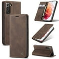 thumbnail image 1 of Dteck Case For Samsung Galaxy S21 6.2-inch,Magnetic Leather Luxury Card Holder Pocket Case Shockproof Full Protective Kickstand Retro Flip Cover,Coffee, 1 of 8