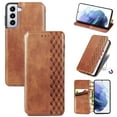 thumbnail image 1 of Dteck Case For Samsung Galaxy S22 2022,Luxury Leather Wallet [RFID Blocking] Card Holder Flip Cover Protective Shockproof Kickstand Phone Case,Brown, 1 of 9