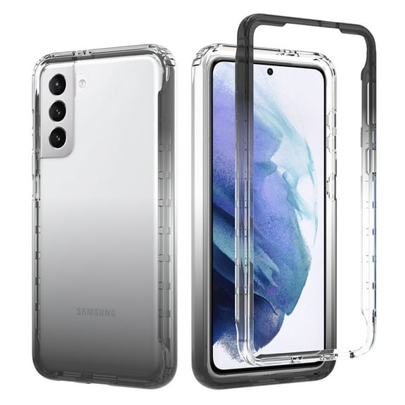 Dteck Case For Samsung Galaxy S22,Shocklproof Rubber Hybrid PC Back Lightweight Back Case Cover for Galaxy S22 5G,Black