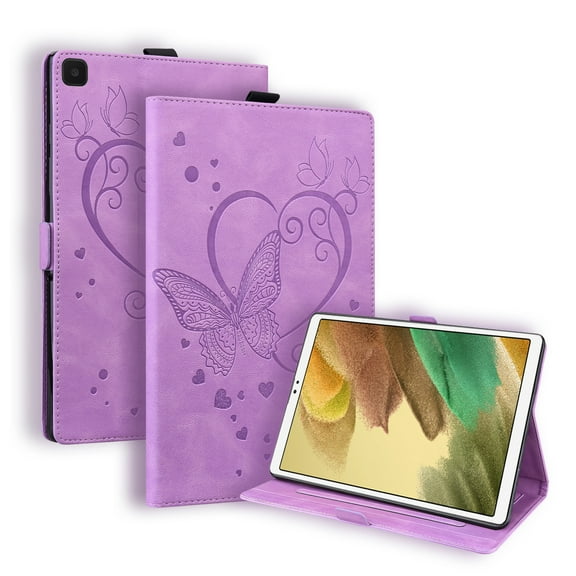 Dteck Case For Samsung Galaxy Tab A7 Lite 8.7-inch T220 T225,Magnetic Leather Butterfly Pattern Card Holder Wallet Hybrid Rubber Kickstand Case Cover for Galaxy Tab A7 Lite 8.7" 2021,Purple