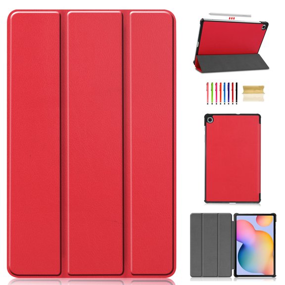 Dteck Case For Samsung Galaxy Tab S6 Lite 10.4" SM-P610 (2020 Released) 10.4 inch, Smart Patterned Leather Folio Case Shockproof Kickstand Automatic wake/sleep Cover ,Red