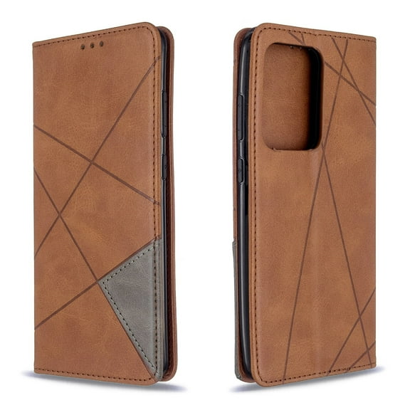 Dteck Case For Samsung S20 Plus (6.7 Inch), Premium PU Leather Wallet Cover Flip Folio [Kickstand Feature] with ID&Credit Card Pockets , Brown