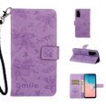 thumbnail image 1 of Dteck Case For Samsung S20 Plus (6.7 Inch), Strap Wallet Leather Sweet 3D Cartoon Bee Flower Embossed Magnetic PU Leather Stand Shockproof Card Slot Soft Inner Cover, Purple, 1 of 8
