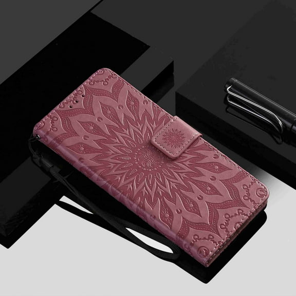 Dteck Case For Samsung S20 Plus (6.7 Inch), Wallet Case Floral Sun Flower Embossed PU Leather Magnetic Flip Cover Card Holders Shockproof Protective Cover, Pink