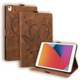 thumbnail image 1 of Dteck Case For iPad 10.2" 9th/8th/7th Generation,Smart Magnetic Leather Butterfly Pattern Card Holder Wallet Hybrid Rubber Kickstand Case Cover for iPad 10.2-inch 2021/2020/2019,Brown, 1 of 5