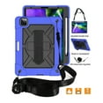 thumbnail image 1 of Dteck Case For iPad Pro 11" 2nd Generation Case with Screen Protector, Heavy Duty Shockproof Protective Cover with 360 Rotate Stand /Hand Strap/ Should Belt /Pencil Holder,Darkblue+Black, 1 of 7