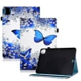 thumbnail image 1 of Dteck Case For iPad Pro 11 inch 2024,Smart Pattern Leather Card Holder Wallet Case Shockproof Silicone Kickstand Cover with Elastic Strap for iPad Pro 11" 2024,Butterfly, 1 of 7