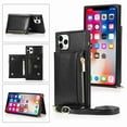 thumbnail image 1 of Dteck Case For iPhone 11 Pro Max 6.5 2019 Wallet Card Holder PU Leather Card Pockets Protective Shockproof Flip Folio Zipper Purse Cover, Black, 1 of 5