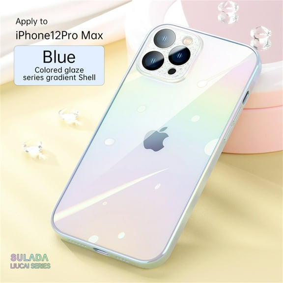 Dteck Case For iPhone 12 Pro Max,Camer Lens Protector Shockproof PC Back Plating TPU Bumper Case Cover,For iPhone 12 Pro Max,Blue