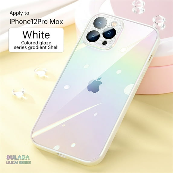 Dteck Case For iPhone 12 Pro Max,Camer Lens Protector Shockproof PC Back Plating TPU Bumper Case Cover,For iPhone 12 Pro Max,White