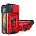 thumbnail image 1 of Dteck Case For iPhone 14 Pro,Shockproof Rugged Rubber Case Slide Camera Cover Magnetic Ring Holder Kickstand Cover for iPhone 14 Pro 6.1-inch,Red, 1 of 7