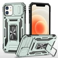 thumbnail image 1 of Dteck Case For iPhone XR,Magnetic Armor Shockproof Ring Stand Slide Camera Lens Protector Hard PC Cover,Gray, 1 of 7