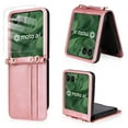 thumbnail image 1 of Dteck Case with Front Screen Protector for Motorola Razr 2025/2024,Shockproof Leather Wallet Case with Card Holder Crossbody Detachable Lanyard Strap Cover for Motorola Razr 2025/2024,Pink, 1 of 5