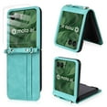 thumbnail image 1 of Dteck Case with Front Screen Protector for Motorola Razr 2025/2024,Shockproof Leather Wallet Case with Card Holder Crossbody Detachable Lanyard Strap Cover for Motorola Razr 2025/2024,Green, 1 of 5