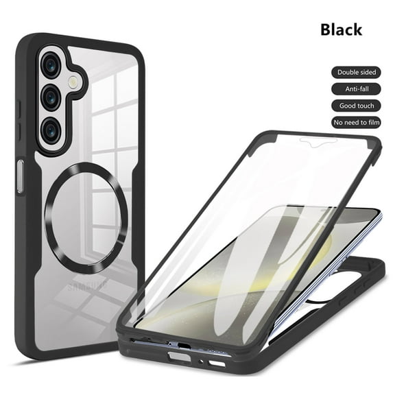 Dteck Case for Galaxy A36 5G,Slim Full-Body Rugged Shockproof Stylish Protective Clear Back Hybrid Case with Built-in Screen Protector Phone Case for Samsung Galaxy A36 5G, Black