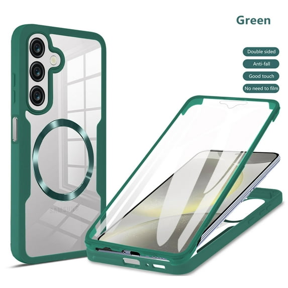 Dteck Case for Galaxy A36 5G,Slim Full-Body Rugged Shockproof Stylish Protective Clear Back Hybrid Case with Built-in Screen Protector Phone Case for Samsung Galaxy A36 5G, Darkgreen