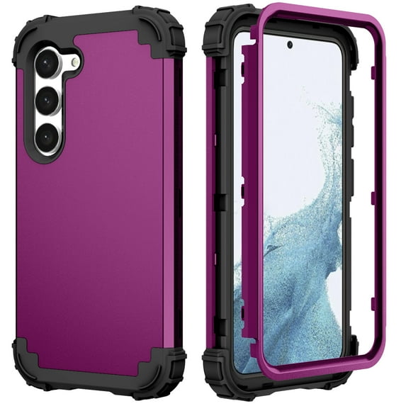 Dteck Case for Galaxy S23,Drop Protection Rugged Shockproof Rubber Military Protective Bumper Hard Cover Armor Heavy Duty for Samsung Galaxy S23, Purple