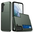 thumbnail image 1 of Dteck Case for Galaxy S23 Plus,Shockproof Wallet with Card Holder Slot Hard PC TPU Phone Case Slide Flip Protective Cover for Samsung Galaxy S23+,Armygreen, 1 of 7