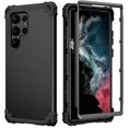 thumbnail image 1 of Dteck Case for Galaxy S23 Ultra,Drop Protection Rugged Shockproof Rubber Military Protective Bumper Hard Cover Armor Heavy Duty for Samsung Galaxy S23 Ultra, Black, 1 of 7