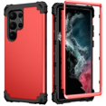 thumbnail image 1 of Dteck Case for Galaxy S23 Ultra,Drop Protection Rugged Shockproof Rubber Military Protective Bumper Hard Cover Armor Heavy Duty for Samsung Galaxy S23 Ultra, Red, 1 of 7