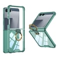 thumbnail image 1 of Dteck Case for Galaxy Z Flip 7,Hinge Protection Transparent Case with Ring Holder Full Body Shockproof Protective Phone Case for Samsung Galaxy Z Flip 7 5G 2025, Green, 1 of 6