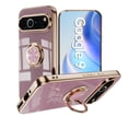 thumbnail image 1 of Dteck Case for Google Pixel 9 / 9 Pro,Shockproof Electroplated Plating TPU Ring Holder Stand Case Magnetic Slim Cover for Google Pixel 9 / 9 Pro,Lightpurple, 1 of 5