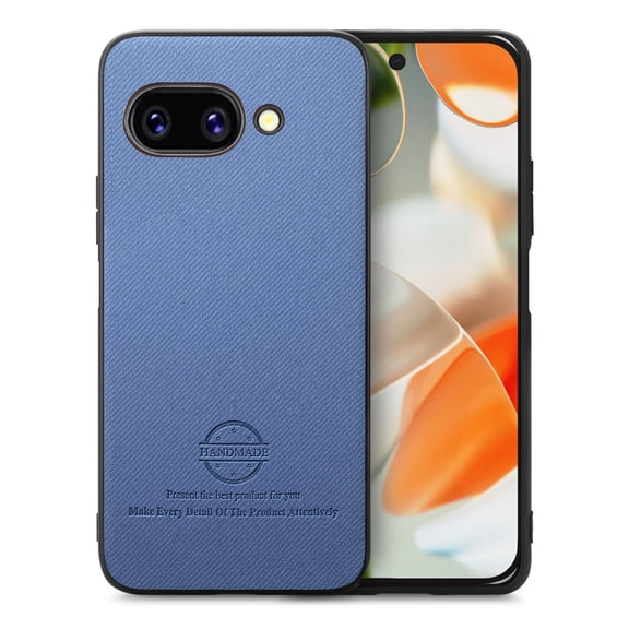 Dteck Case for Google Pixel 9A,Slim Premium Canvas Grain PU Leather,Soft TPU Bumper,Non-Slip Anti-Scratch Shock-Absorbent,Protective Phone Cover for Google Pixel 9A,Blue