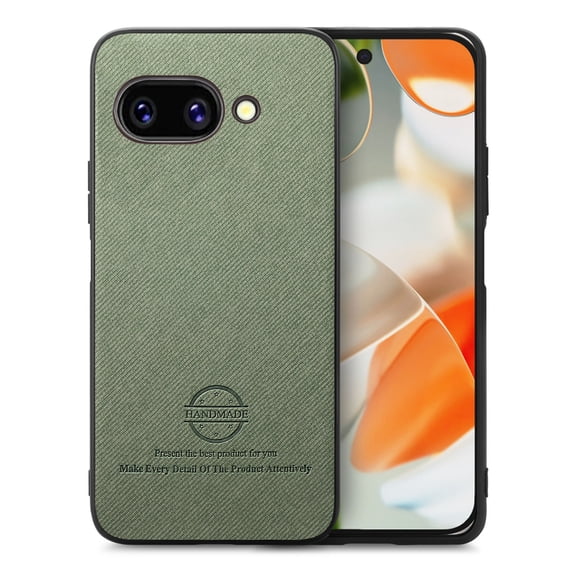 Dteck Case for Google Pixel 9A,Slim Premium Canvas Grain PU Leather,Soft TPU Bumper,Non-Slip Anti-Scratch Shock-Absorbent,Protective Phone Cover for Google Pixel 9A,Green
