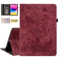 thumbnail image 1 of Dteck Case for Kindle Fire HD 10 & 10 Plus 2019/2017 release, Embossed Butterfly PU Leather Card Holder Folio Cover with Stylus Loop, Multiple Viewing Angles Stand Protective Shell,Red, 1 of 7