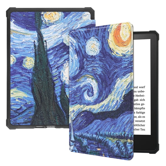 Dteck Case for Kindle Paperwhite (11th Generation-2021) 6.8 inch ,Shockproof Smart PU Leather Folio Hybrid Soft Rubber Lightweight Protector Cover for Amazon Kindle Paperwhite 2021,Starry sky