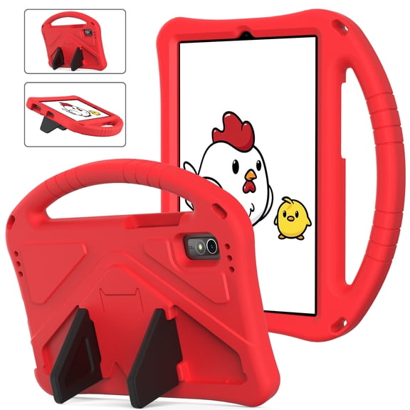 Dteck Case for Lenovo 9.0 Inch Tab M9 2023, Lightweight EVA Shockproof Kids Case for Lenovo Tab M9 TB-310FU, Protective Shell with Handle Grip Kickstand, Red
