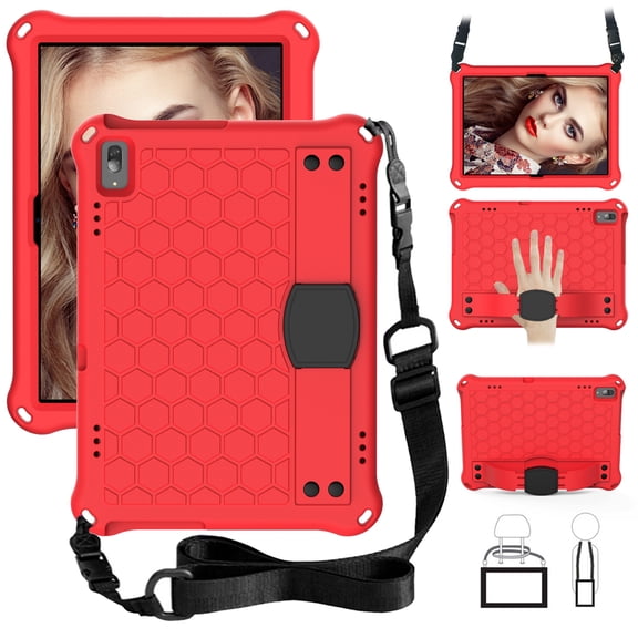 Dteck Case For Lenovo Smart Tab M10 10.1" TB-X605F,Shockproof Rubber Kickstand Case Durable Protective 10.1-inch Cover for Lenovo Tab M10 TB-X505X/F,Red